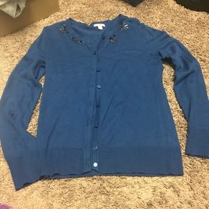 Fun and beautiful blue button up cardigan